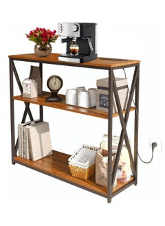 AGD Console Table with Power Outlet Adjustable Sofa Table with Storage Shelf and Entryway Table for Couch Hallway Entrance Living Room 100*35*90cm  - Image 1
