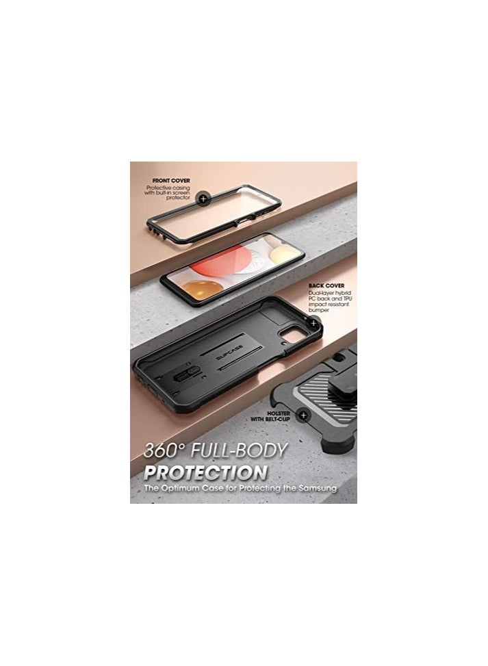 SUPCASE Unicorn Beetle Pro Series Case Designed For Galaxy A12 (2021 Release), Rugged Holster Case with Built-in Screen Protector - Black - Image 4