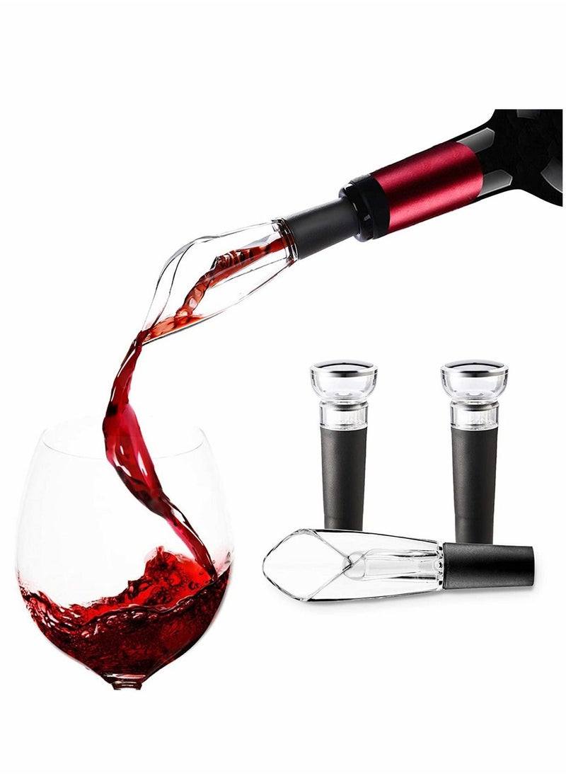 SYOSI Wine Pourer, Pour Spout and Wine Stopper Vacuum Wine Aerator Pourer Wine Pourer Stopper Set for Home Party Family, Wine Accessory, Gift for Wine Lovers  - Image 1