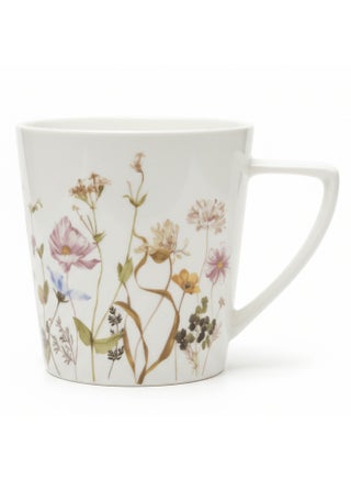 Luhpar Floral Ceramic Coffee Mug / Tea Mug 280ml, White  Floral design