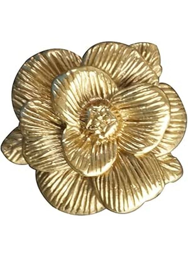 Brass Copper Flower Drawer Pulls Cabinet Knobs Wardrobe Handles Furniture Hardware - Image 1