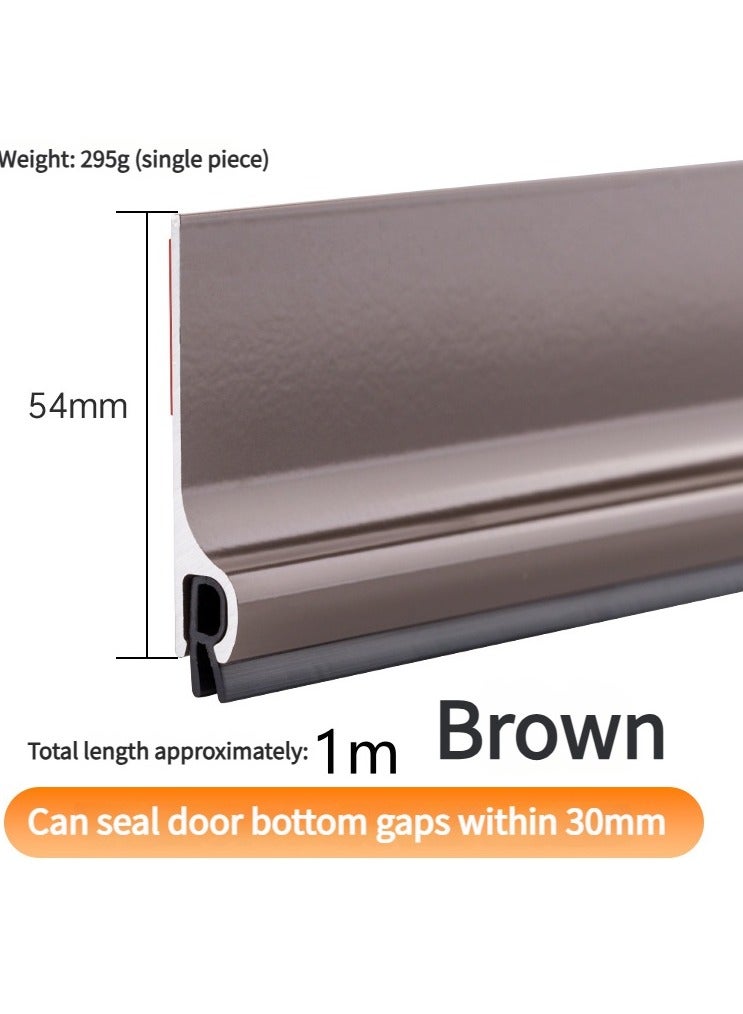 1M Brown Heavy-Duty Anti-Rodent Door Bottom Seal - Reinforced Aluminum, Screw Fixing Holes, Removable Seal, waterproof adhesive for Extreme Weather - Image 2