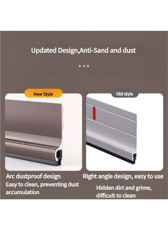 1M Brown Heavy-Duty Anti-Rodent Door Bottom Seal - Reinforced Aluminum, Screw Fixing Holes, Removable Seal, waterproof adhesive for Extreme Weather - Image 5