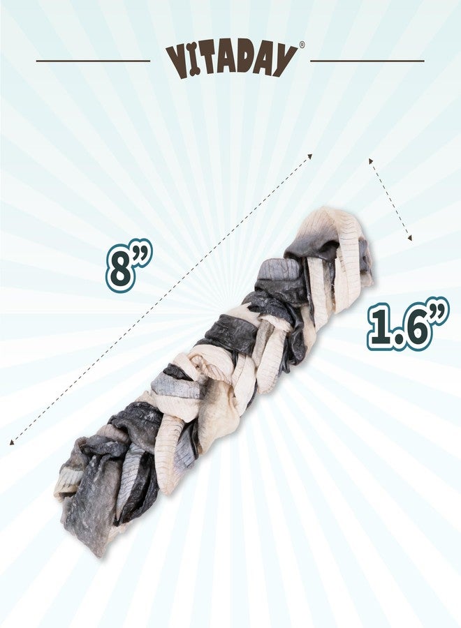 VITADAY Dog Jerky, 100% Fish Skin Dog Treats, Tough Grain-Free Rawhide Alternative, Natural Dog Jerky Treats for, Rich in Collagen & Omega-3, Low Fat, Hypoallergenic, 3 oz Pack, Braids (L) - Image 2