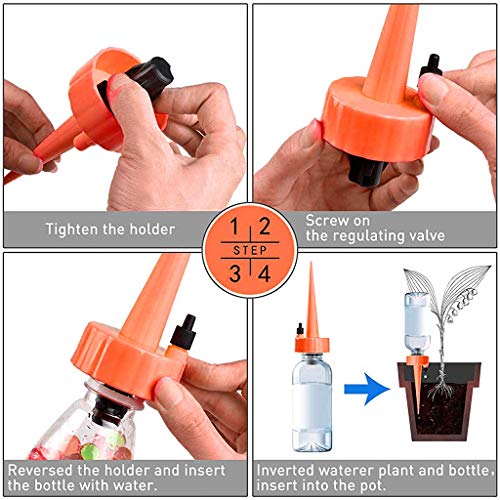 HASTHIP 12Pcs Drip Irrigation Kit for Garden Home Office with Slow Release Control Valve Switch, Self-Watering Spikes for Pots Plant Automatic Plant Water Devices for Travel Vacation - Image 5