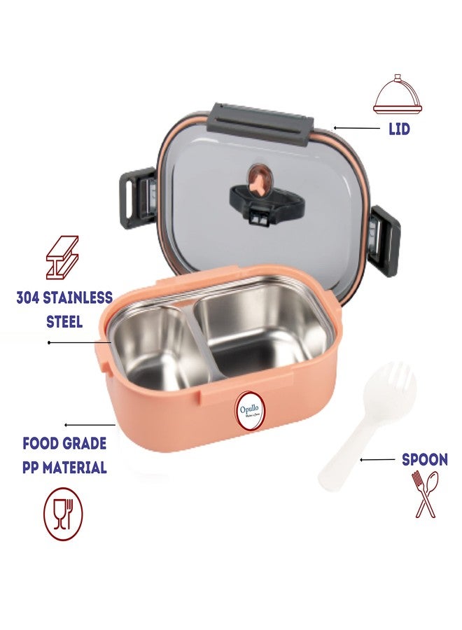 Opullo Mothers Choice Stainless Steel Tiffin Box for Kids for School | Lunch Box for Kids Stainless Steel | Steel Lunch Box for School | Steel Compartment Lunch Box | Pink | 550 Ml - Image 4