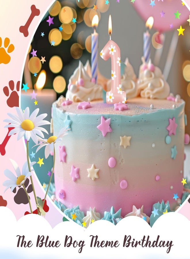 Conelist Daisy Number Birthday Candle Pink Flower Candle Daisy Flower Cake Topper for Girl Boho Themed Birthday Baby Shower Party Cake Decorations Supplies(Pink,Number 1) - Image 3