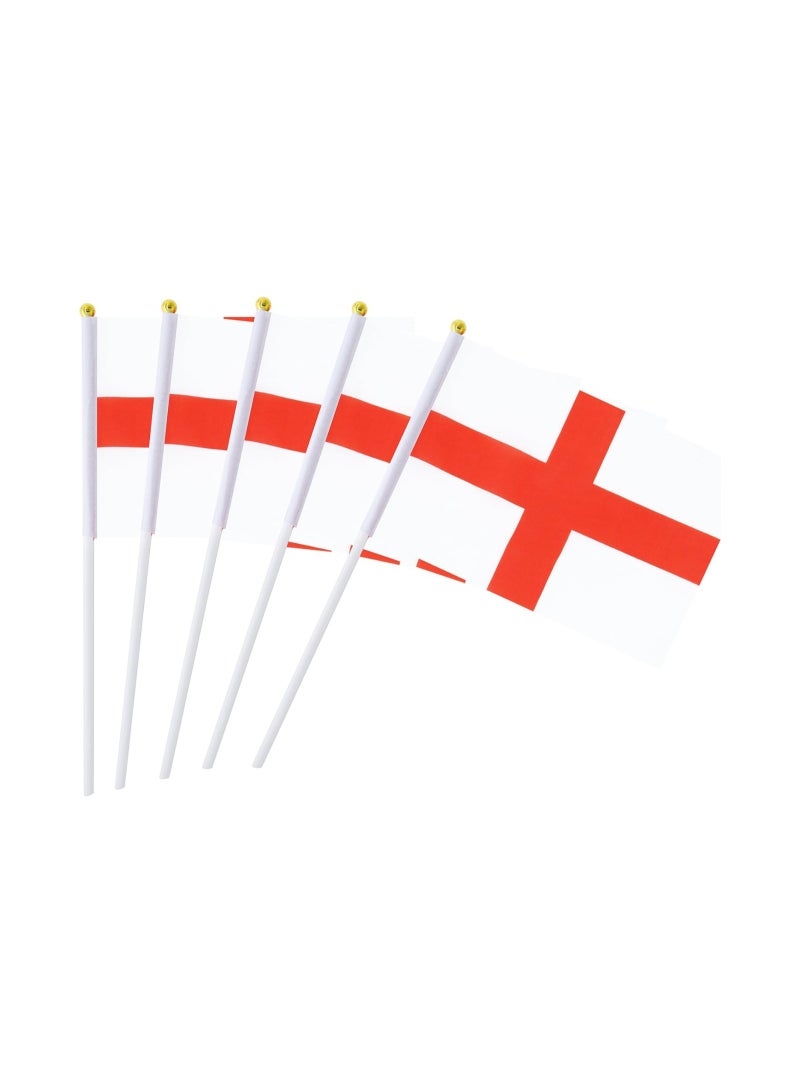 General Flag of England A5 Size, England Flag with Stick. Pack Of 5 Pieces.  - Image 1