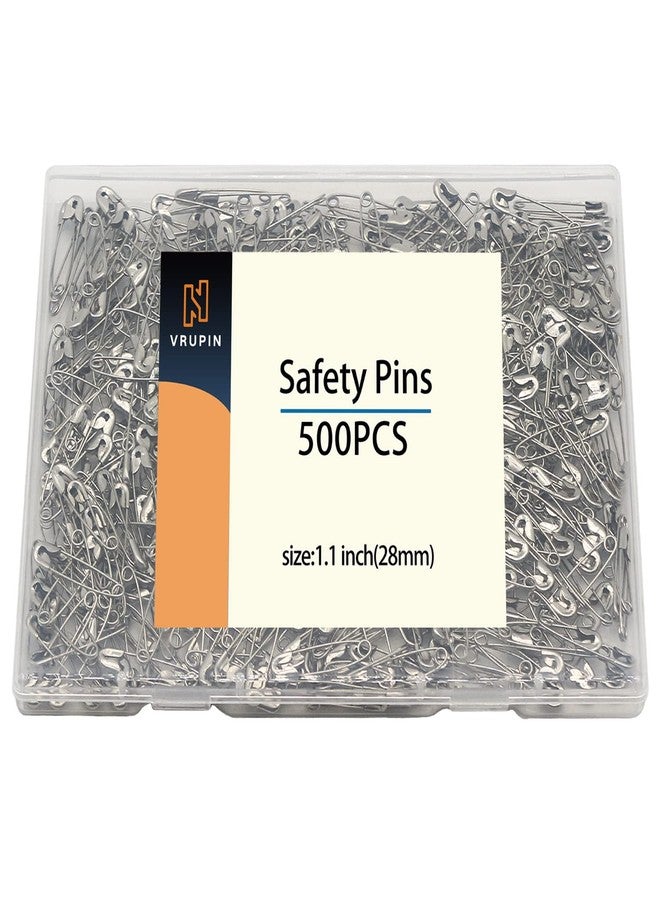 vrupin 500PCS Safety Pins, 1.1Inch/28mm Small Safety pins, Rust Resistant Nickel Plated Steel Set for Crafting, Sewing, Rimming Fastening Clip Button for Garment Hang Tag (Silver) - Image 4