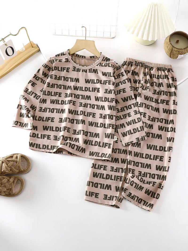 Children'S Lanjing Modal Long Sleeve Trousers Seamless Suit Air-Conditioning Clothing Home Clothes Boys And Girls - Image 4