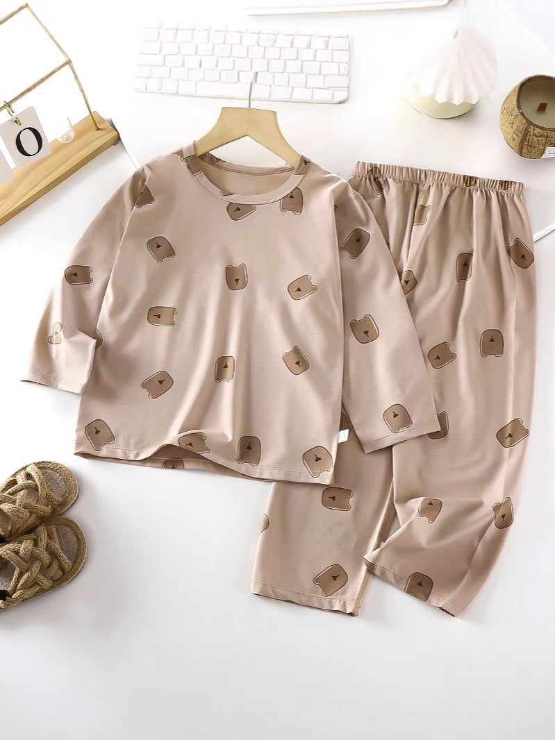 Children'S Lanjing Modal Long Sleeve Trousers Seamless Suit Air-Conditioning Clothing Home Clothes Boys And Girls - Image 5