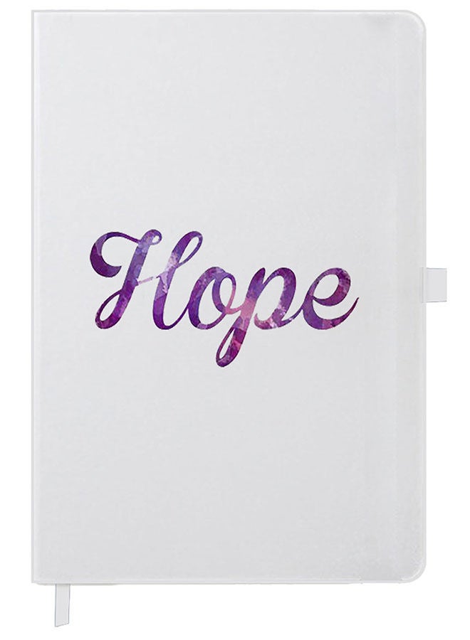 Theodor Designer A5 Thick White Hardcover Notebook Hope - Image 1