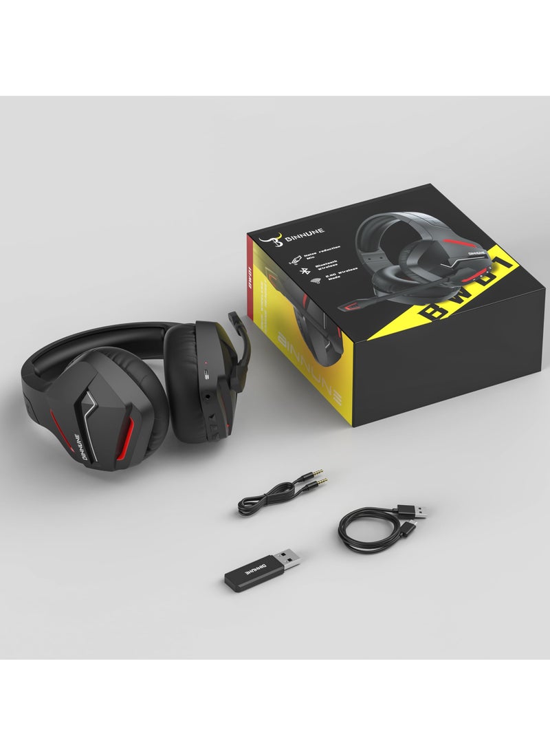 BINNUNE - BINNUNE BW01 2.4G/Bluetooth Wireless Gaming Headset With Microphone For PC PS4 PS5 - Image 1