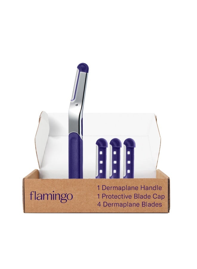 Flamingo Dermaplane Blades Refills, Face Razors for Women, Smooth Skin, 4 Count - Image 1