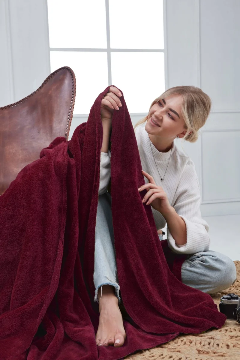 ميسلينا Deluxe Wellsoft TV Blanket Plum Single Blanket 150x200 Cm