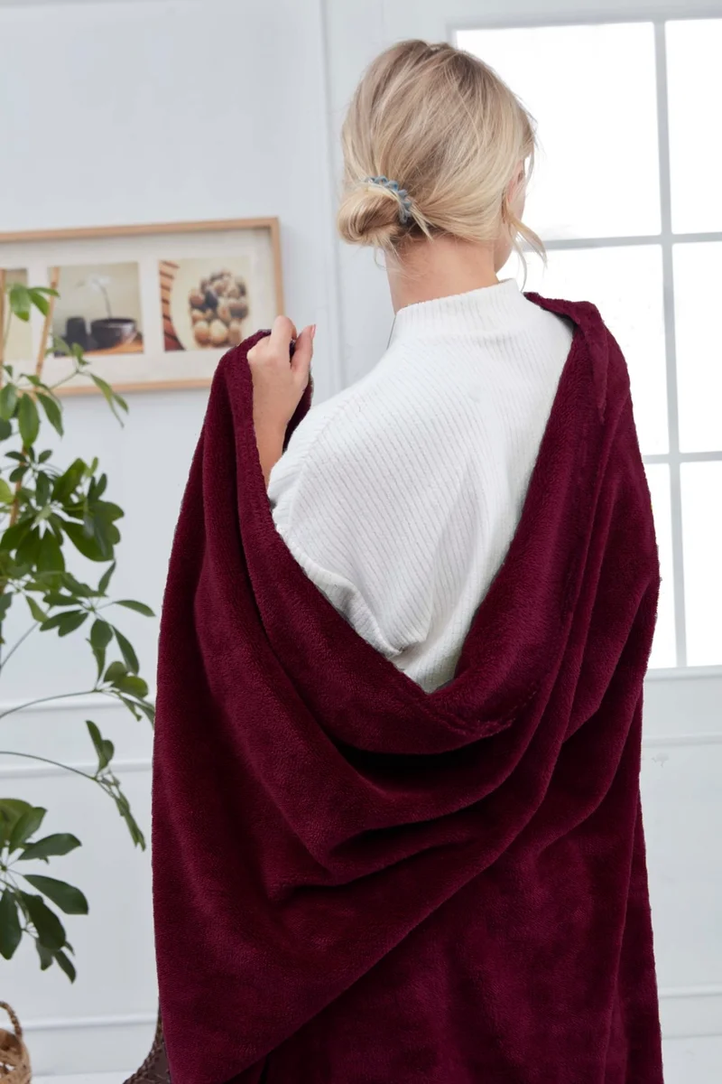 ميسلينا Deluxe Wellsoft TV Blanket Plum Single Blanket 150x200 Cm
