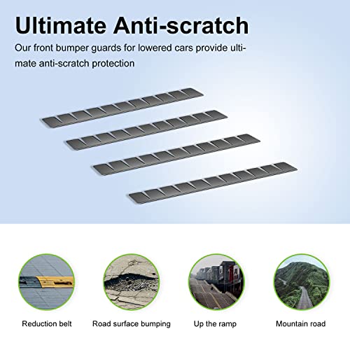 UOUSIYDSK Front Bumper Scrape Guard 2 Pack Car Universal Black Bumper Lips Scrape Guard Car Under Bumper or Anti-Scratch DIY Car Bumper Protector for Lowered Cars, Sport Cars and SUV - Image 4