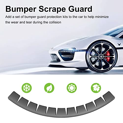 UOUSIYDSK Front Bumper Scrape Guard 2 Pack Car Universal Black Bumper Lips Scrape Guard Car Under Bumper or Anti-Scratch DIY Car Bumper Protector for Lowered Cars, Sport Cars and SUV - Image 3