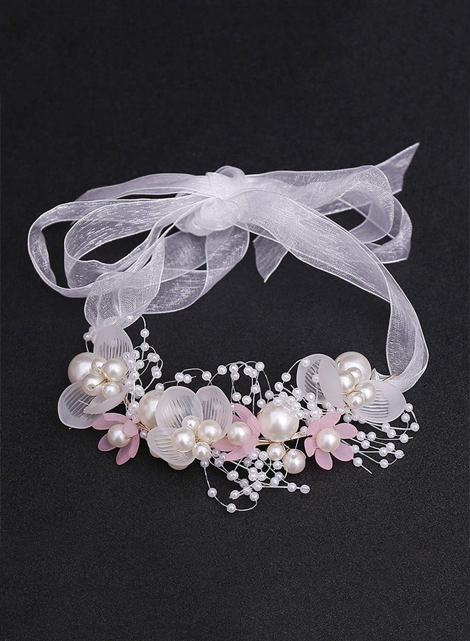Bridal Wreath Hair Bands Children's Hair Accessories Pink  - Image 3