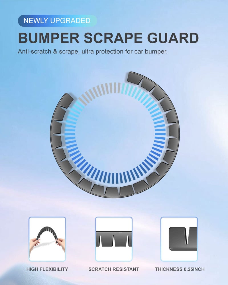 GRUOIZ 4 Pack Bumper Scrape Guard for Cars Front Bumper Protector Luxury car for Cars Anti-Scratch Bumper Scrape Guard Skid Plate DIY Kit Bumper Buddy - Image 3