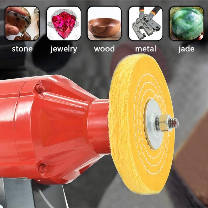 Utoolmart 5 Inch Cotton Buffing Wheel Polishing for Bench Grinder Tool 12 mm Arbor Hole 1 pcs - Image 5