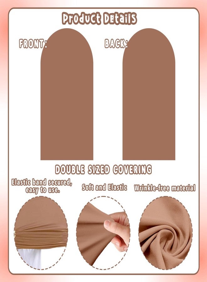 CORNER LACE 2PCS Arch Backdrop Covers Brown Cream Color (7.2ft+6ft) , Spandex Fitted Arch Stand Covers Background for Wedding Baby Shower Birthday Bridal Shower Party Decorations (Only Covers) - Image 5