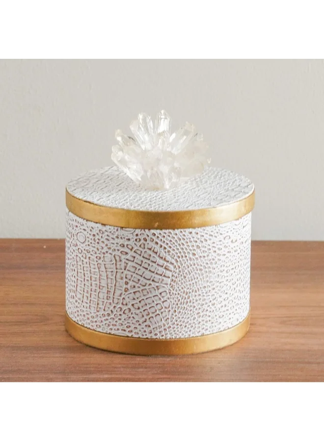 دانوب هوم Serengeti Jewelry Box Round Jewelry Box Organizer for Women Girls Jewelry Storage Holder for Necklace Bracelets Rings Jewelry Gift Boxes Gold 13.9X13.9X16.8Cm