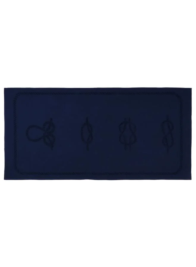 Anemoss Sailor Knot Print 100% Turkish Cotton Beach Towel, Navy Blue