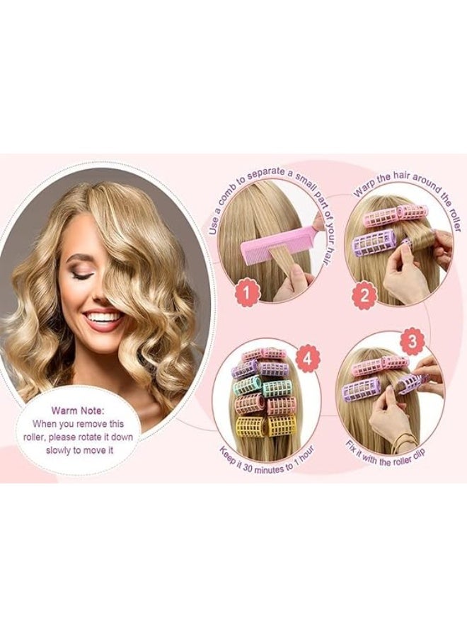 Plastic Hair Rollers Multicolor Heatless Curlers - Set of 5 Easy to Install and Snap on Hair Styling Rollers for Girls and Women All Hair Types-multicolor - Image 5
