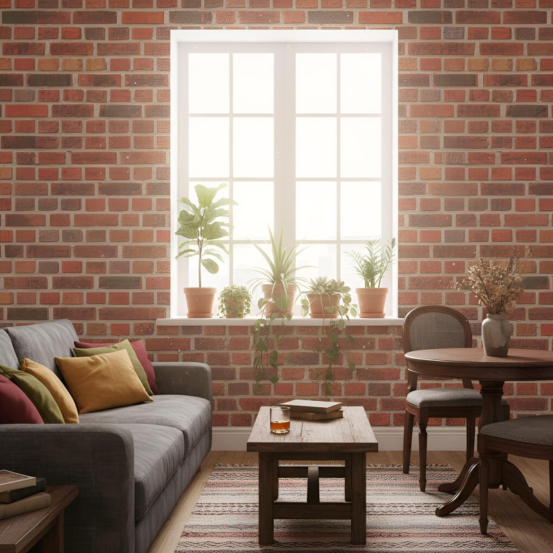 Flutesan 3 Pcs Miniature Dollhouse Wallpaper and Flooring Peel and Stick 1:12 Scale Self Adhesive Doll House Wallpaper DIY Mini Dollhouse Accessories 8.27 x 11.69 Inch(Brick Wall) - Image 5