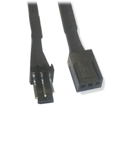 OKGEAR 3-Pin Male to 3-Pin Female Fan Power Extension Cable, Nylon Flex Braided, 24 inches, Black - Image 3