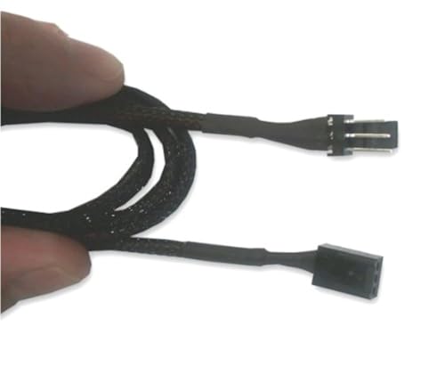 OKGEAR 3-Pin Male to 3-Pin Female Fan Power Extension Cable, Nylon Flex Braided, 24 inches, Black - Image 5