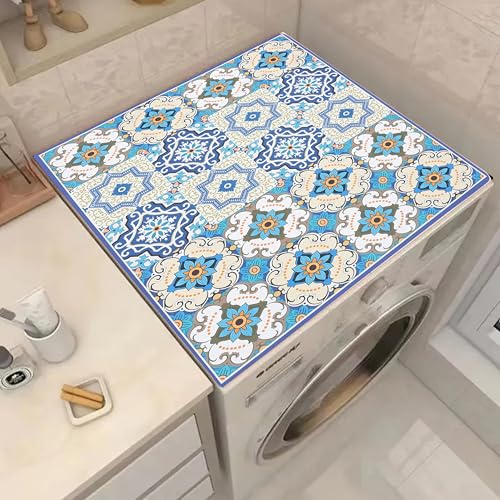 Home-Cloud Homecloud Washing Machine Mats for Top of Washer, Washing Machine Protective Mats, Dish Drying Mat, Non-slip Waterproof Washer Dryer Dust Cover Mat for Laundry & Kitchen (60cm x 60cm) (Royal_Blue) - Image 1