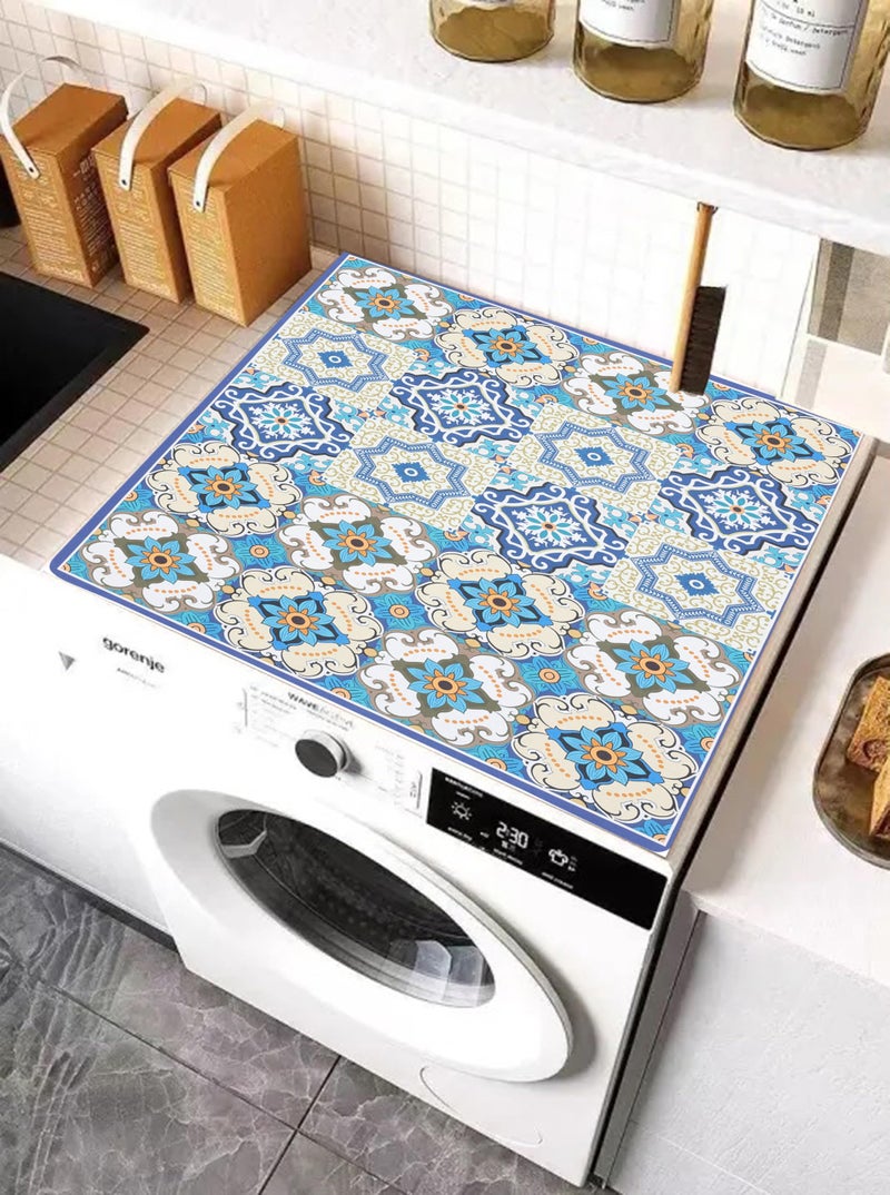 Home-Cloud Homecloud Washing Machine Mats for Top of Washer, Washing Machine Protective Mats, Dish Drying Mat, Non-slip Waterproof Washer Dryer Dust Cover Mat for Laundry & Kitchen (60cm x 60cm) (Royal_Blue) - Image 5