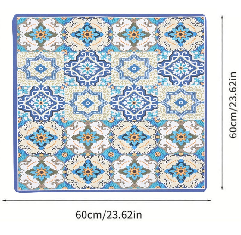 Home-Cloud Homecloud Washing Machine Mats for Top of Washer, Washing Machine Protective Mats, Dish Drying Mat, Non-slip Waterproof Washer Dryer Dust Cover Mat for Laundry & Kitchen (60cm x 60cm) (Royal_Blue) - Image 4