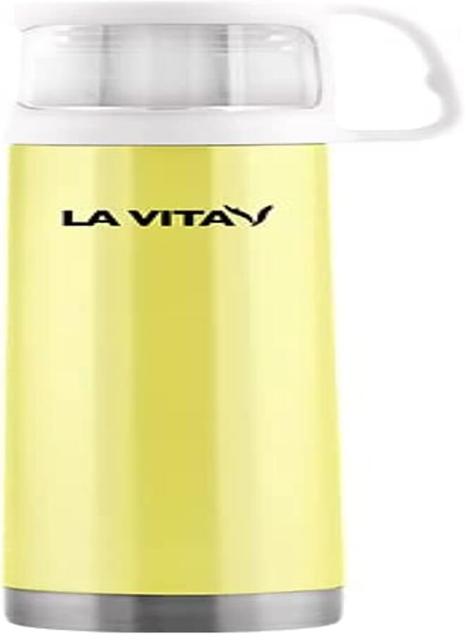 La Vita - thermos stainless steel 0.50 liter yellow with transparent cup with handle