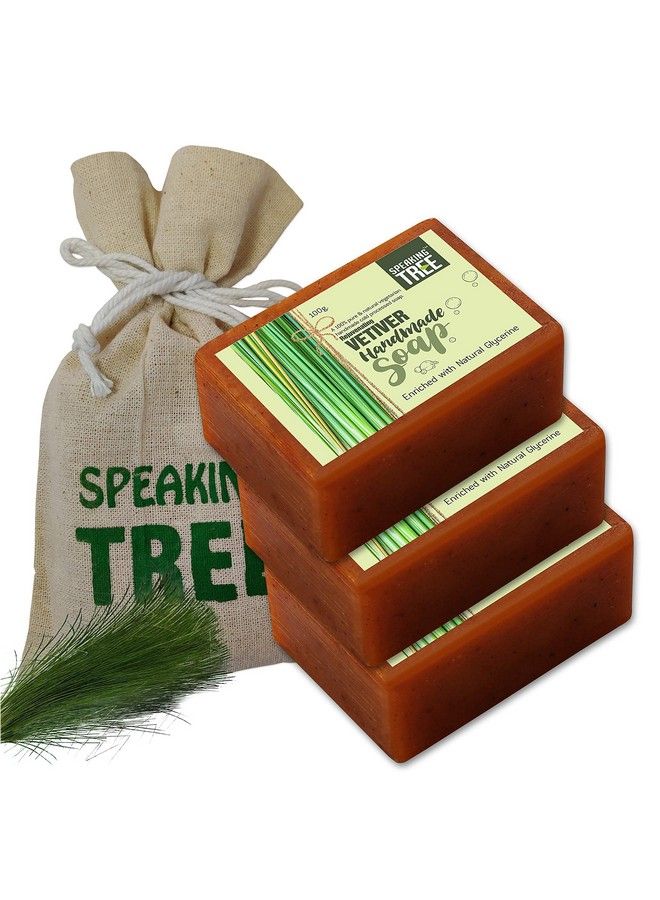 Speaking Tree Specially Formulated And Cold Processed Rejuvenating Vetiver Handmade Soap (Pack Of 3) - Image 1