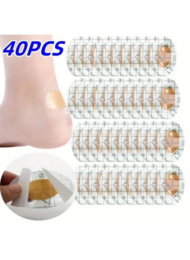 Hydrocolloid Blister Bandages 40 Pieces Waterproof Ultra Thin Fast Preventive Adhesive Pads - Image 2