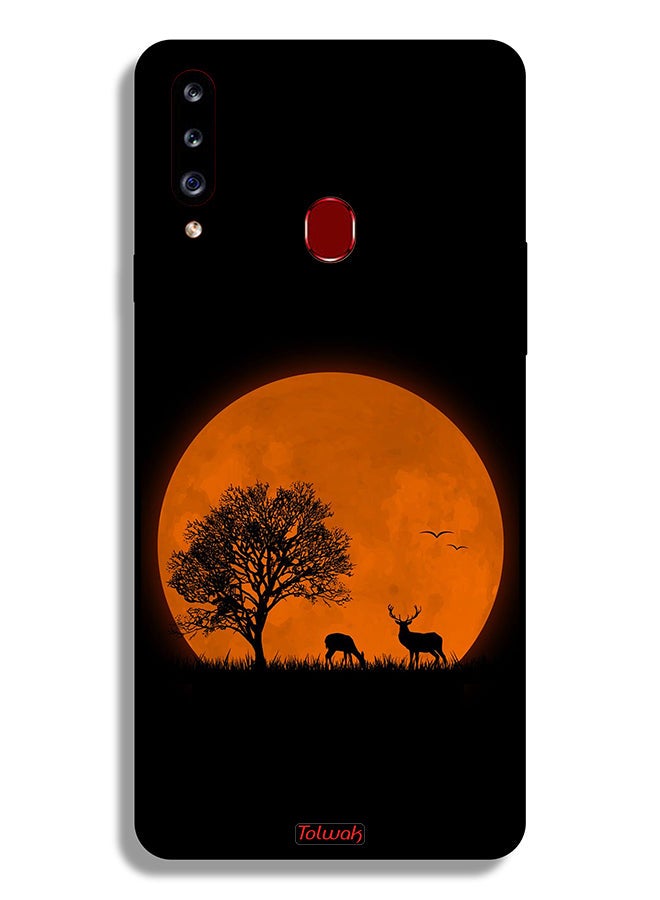 Tolwak Samsung Galaxy A20s Protective Case Cover Evening Moon Art - Image 1