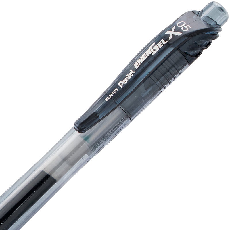 Pentel قلم جل سائل قابل للسحب من بنتل إنرجل-إكس، 0.5 مم، طرف إبرة، حبر متنوع، عبوة من 8 (BLN105BP8M) - Image 3
