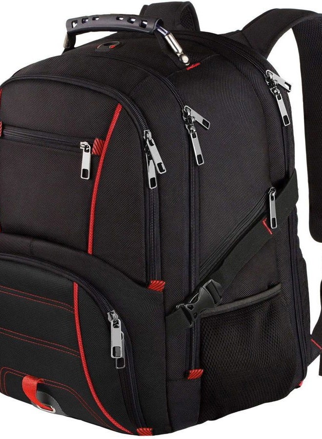 LTINVECK Extra Large Travel Laptop Backpack TSA Durable Computer College School Bookbag with USB Charging Port for Men, Black, XL, casual/functional, solid/classic - Image 1