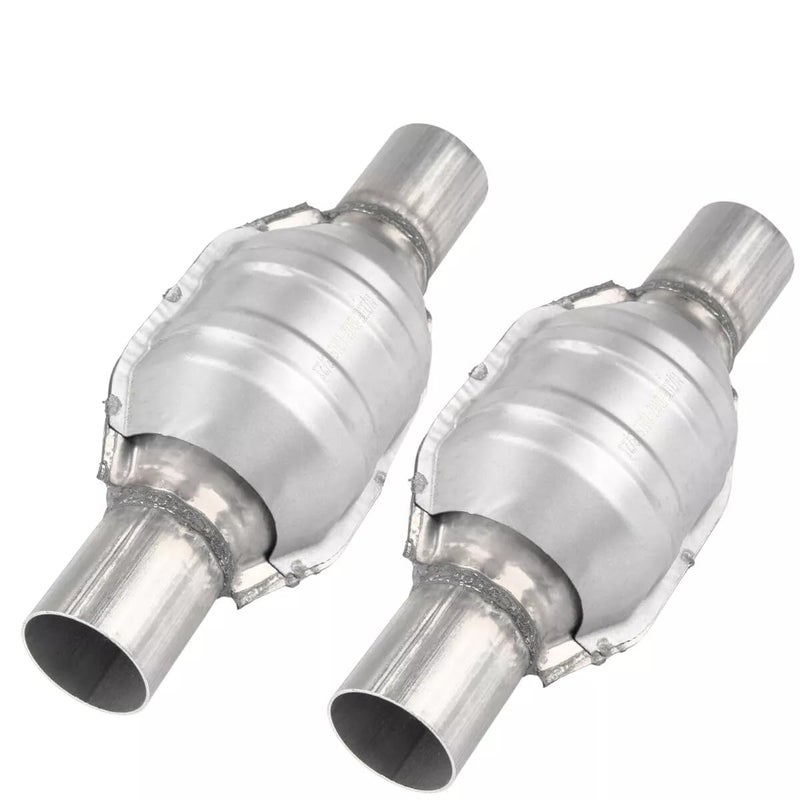 AUTOSITY 2 Pack Universal Catalytic Converter Compatible with 225 Inch InletOutlet Universal High Flow Catalytic Converter DirectFit with O2 PortEPA Compliant