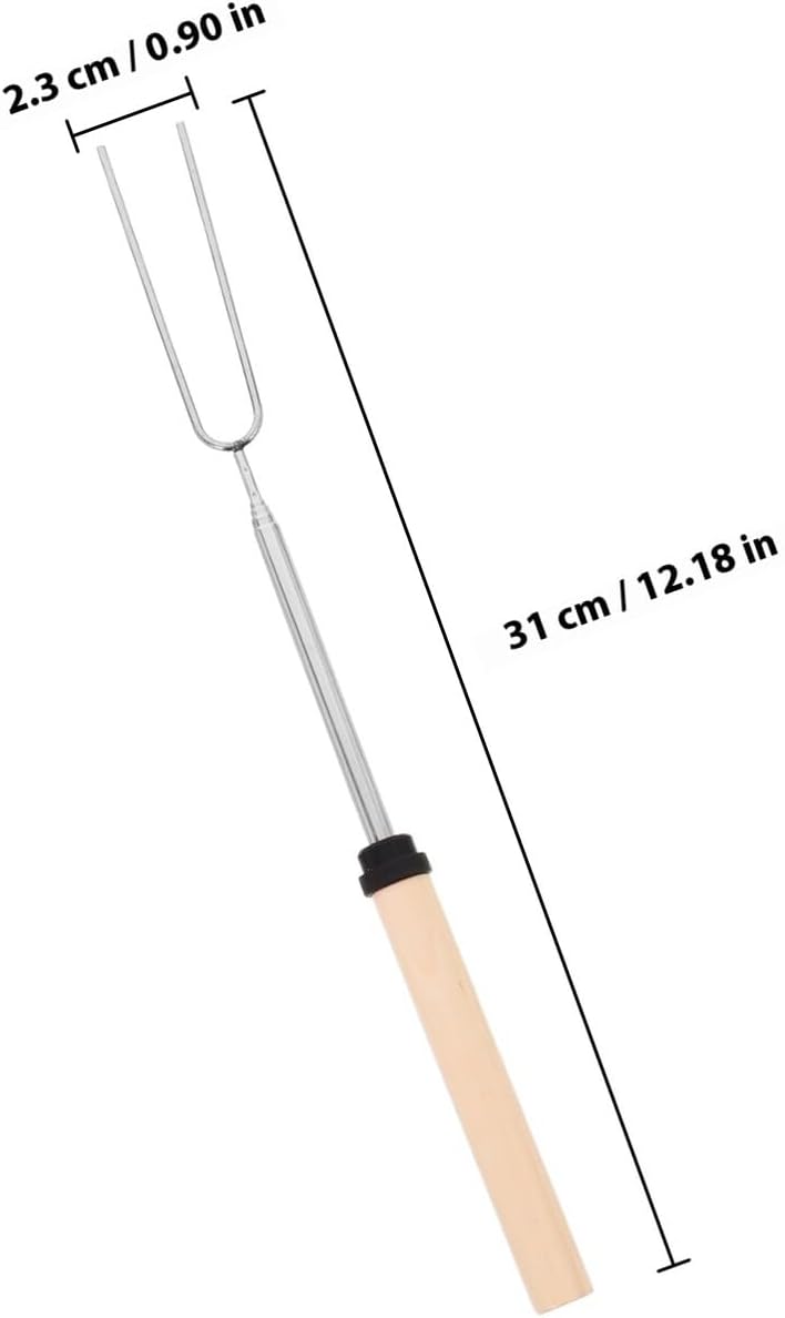 PRETYZOOM 4pcs Extendable Stainless Steel Fondue Forks Set with Wooden Handles for Fruit, Chocolate, Cheese, and Dessert Bbq Use in Black, Blue, Green, and Red Colors - Image 2