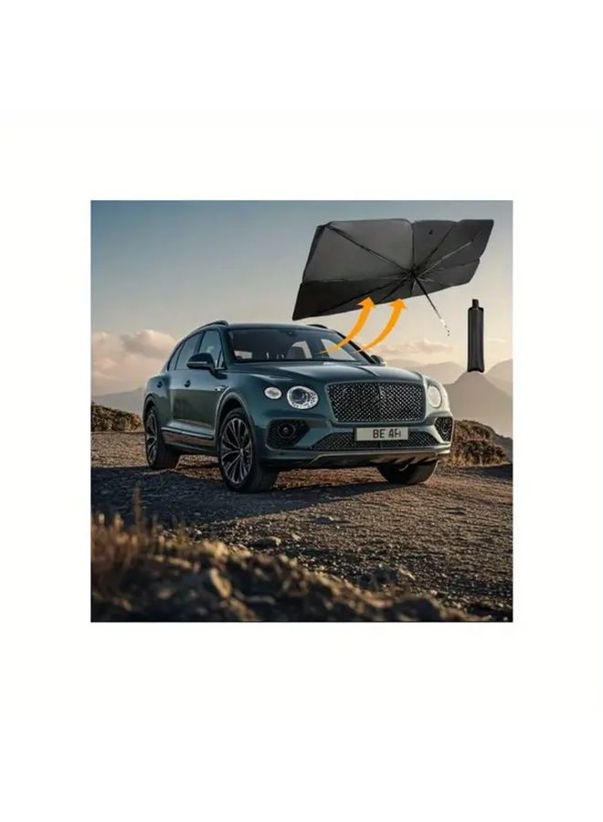 Universal Car Mounted Foldable Retractable Sun Protection And Heat Insulation Panel Yjj Silvery 49 21 Inch Long 25 59 Inch Wide Efficient Heat Insulation Anti Scalding One Click Storage Durable Portable Fits Multiple Vehicle Models - Image 2