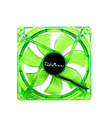 APEVIA CF12SL-UGN 120mm 4pin Molex + 3pin Motherboard Silent Green LED Case Fan - Image 3