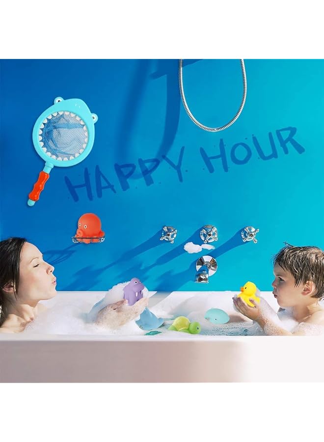 Mumoo Bear 7Pcs Baby Bath Toys Scoop Net Fish Pool Toys With Spray Sounds Color Changing Toddler Bathtub Toys - Image 2