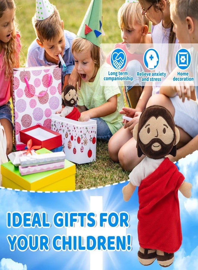 Yelakey Brown Jesus Plush Doll Guardian Stuffed Animal Baptism plushie Savior Toy Gifts for Church Sunday School Religious Easter Gift (RED) - Image 4