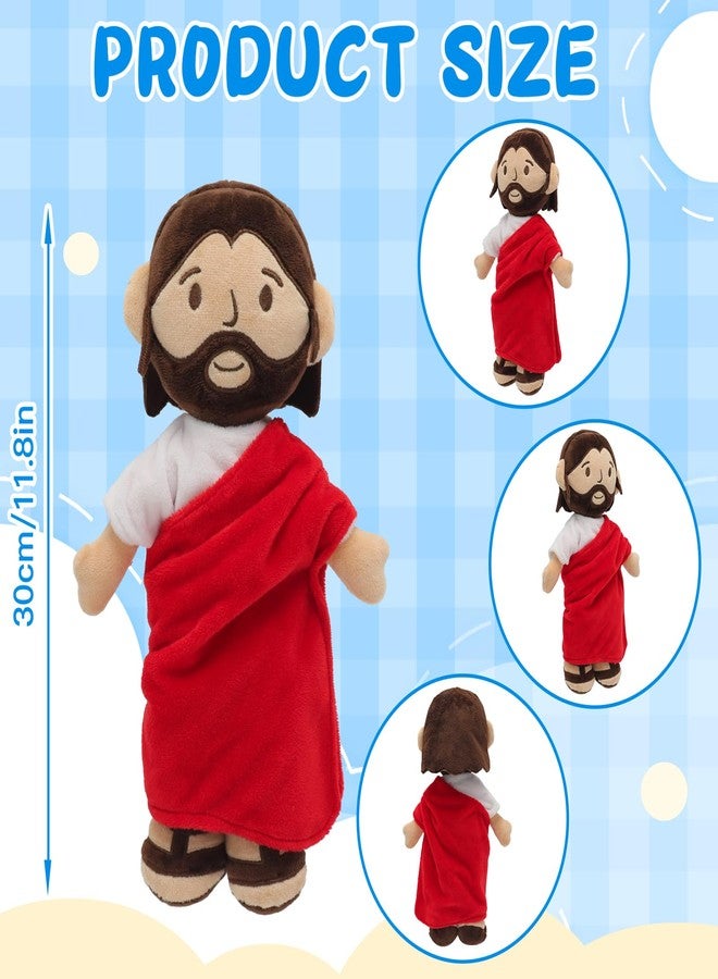 Yelakey Brown Jesus Plush Doll Guardian Stuffed Animal Baptism plushie Savior Toy Gifts for Church Sunday School Religious Easter Gift (RED) - Image 2