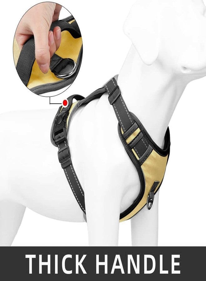Berlin's PET ACCESSORIES Berlin's Nylon Dog Harness with Lease, No-Pull Dog Strap Pet Safety Belt with Control Handle, Harness for Medium&Large Dogs with Reflective Tape (Golden, XL for 22-45KGS Dog) - Image 4