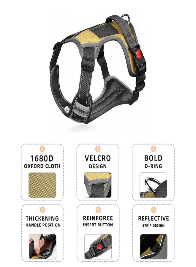 Berlin's PET ACCESSORIES Berlin's Nylon Dog Harness with Lease, No-Pull Dog Strap Pet Safety Belt with Control Handle, Harness for Medium&Large Dogs with Reflective Tape (Golden, XL for 22-45KGS Dog) - Image 3